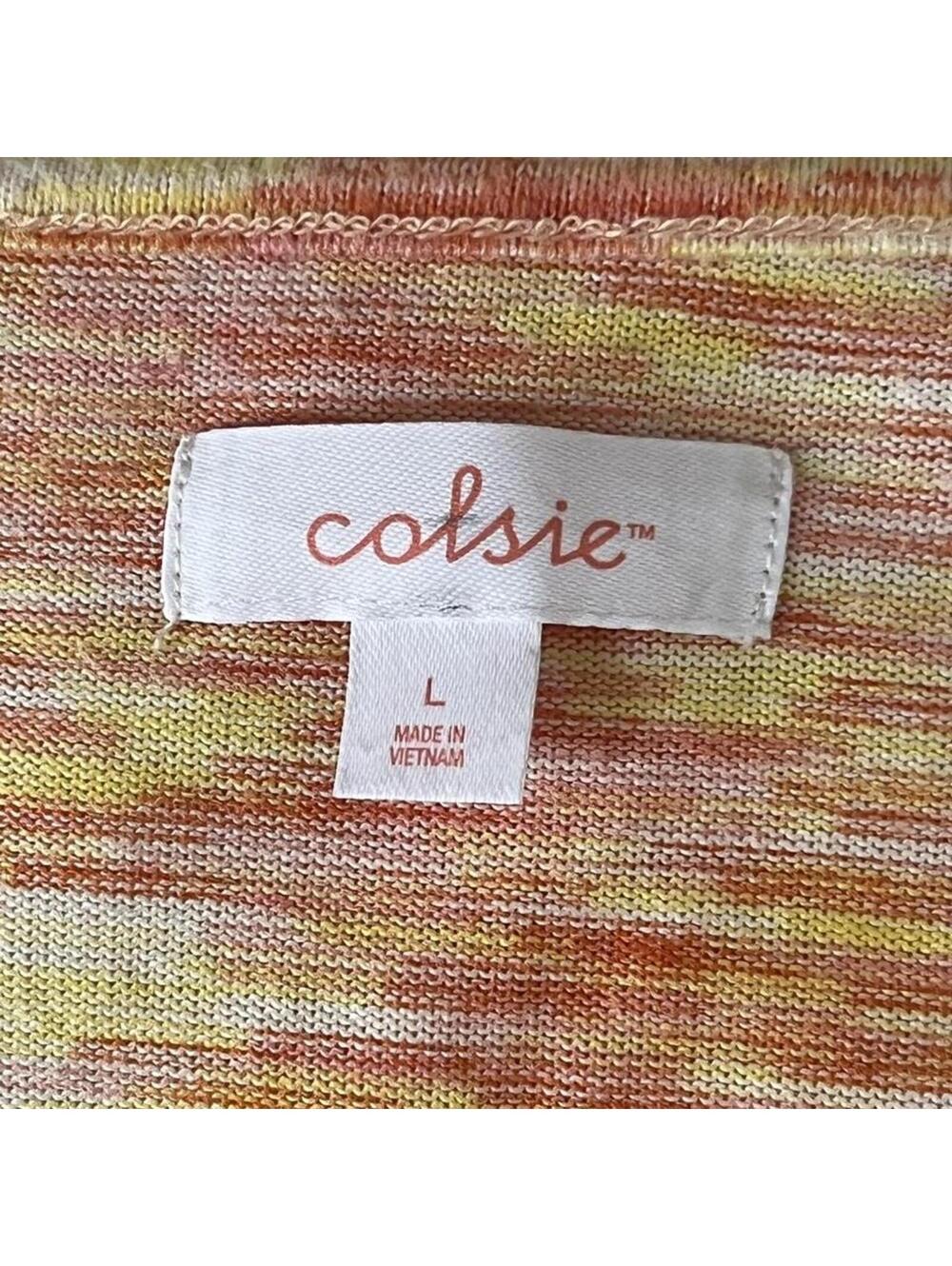 Y2K Colsie peach marled lettuce hem long sleeve coquette top size Large 🧡 - Picture 5 of 6